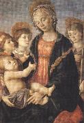 Sandro Botticelli Madonna and Child with St John and two Saints (mk36) oil painting on canvas